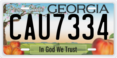GA license plate CAU7334