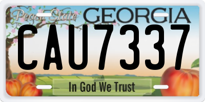 GA license plate CAU7337
