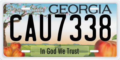 GA license plate CAU7338