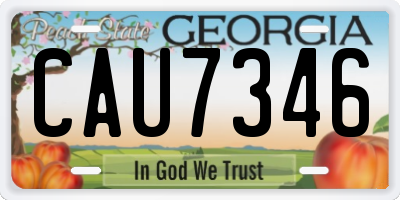 GA license plate CAU7346