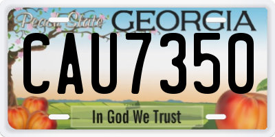 GA license plate CAU7350
