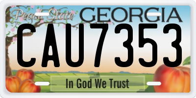 GA license plate CAU7353