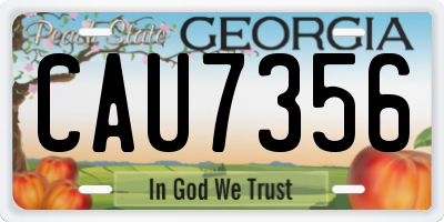 GA license plate CAU7356