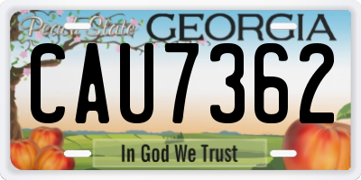 GA license plate CAU7362