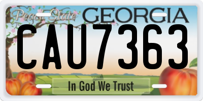 GA license plate CAU7363