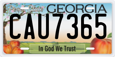 GA license plate CAU7365