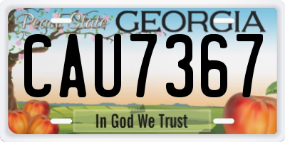 GA license plate CAU7367