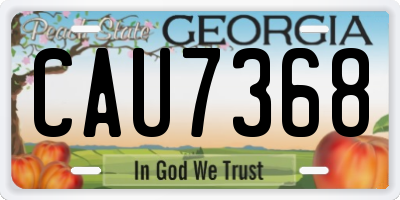GA license plate CAU7368