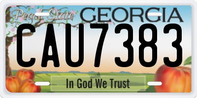 GA license plate CAU7383