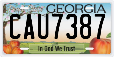 GA license plate CAU7387