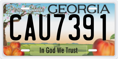 GA license plate CAU7391