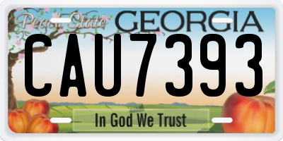 GA license plate CAU7393