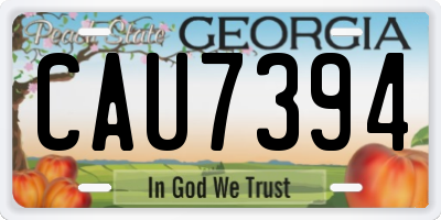 GA license plate CAU7394