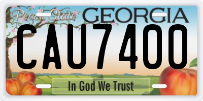 GA license plate CAU7400
