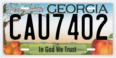 GA license plate CAU7402