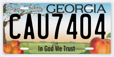 GA license plate CAU7404