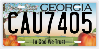 GA license plate CAU7405