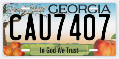 GA license plate CAU7407