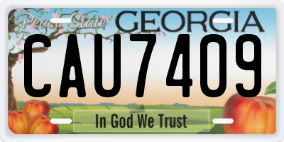 GA license plate CAU7409