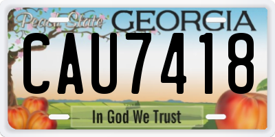 GA license plate CAU7418