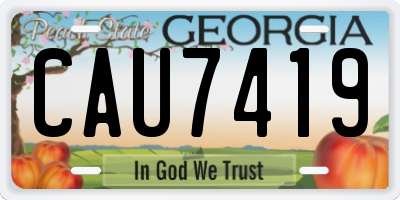 GA license plate CAU7419