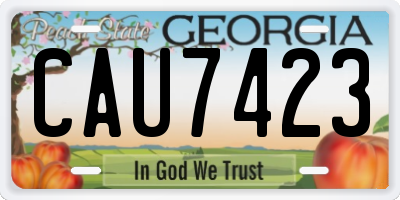 GA license plate CAU7423