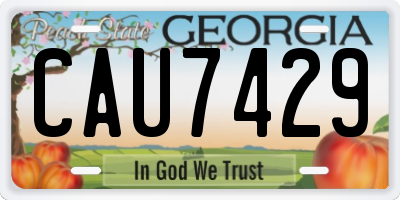 GA license plate CAU7429