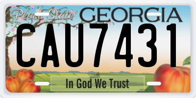 GA license plate CAU7431