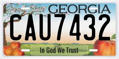 GA license plate CAU7432