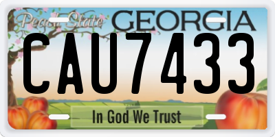 GA license plate CAU7433