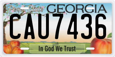 GA license plate CAU7436