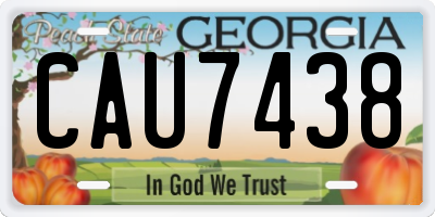 GA license plate CAU7438