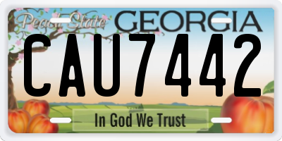 GA license plate CAU7442