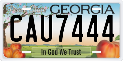 GA license plate CAU7444