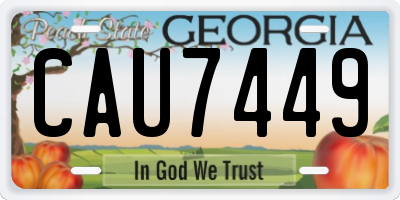 GA license plate CAU7449