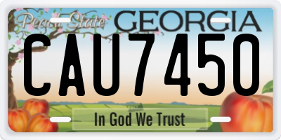 GA license plate CAU7450