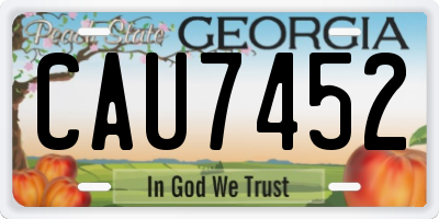 GA license plate CAU7452