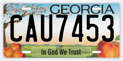 GA license plate CAU7453