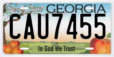 GA license plate CAU7455