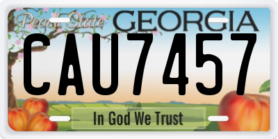 GA license plate CAU7457