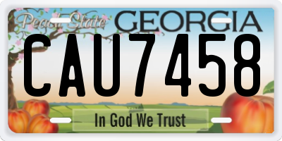 GA license plate CAU7458