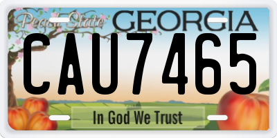 GA license plate CAU7465