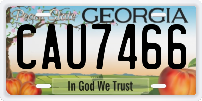 GA license plate CAU7466