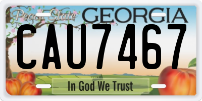 GA license plate CAU7467