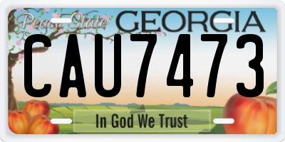 GA license plate CAU7473