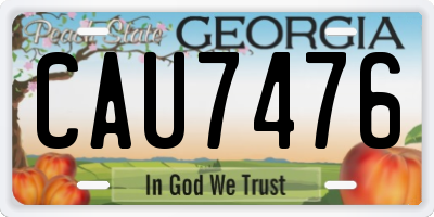 GA license plate CAU7476