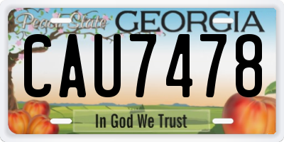 GA license plate CAU7478