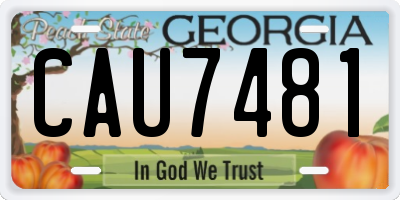 GA license plate CAU7481