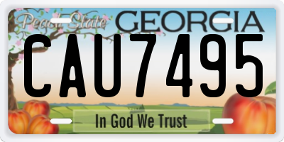 GA license plate CAU7495