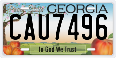 GA license plate CAU7496